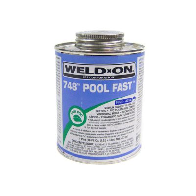 13344 IPS Pool Fast PVC Glue Blue Weld-On 748 0.5 Pint