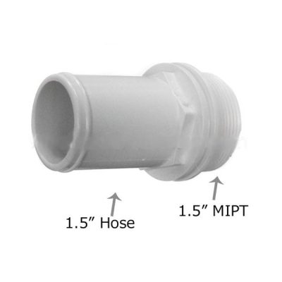 417-6140 Waterway 1.5 MIPT x 1.5 Hose Male Smooth Adapter