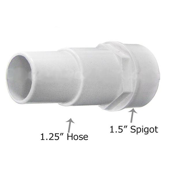 417-6080 Waterway 1.5 Spigot x 1.25 Hose Fitting Adapter