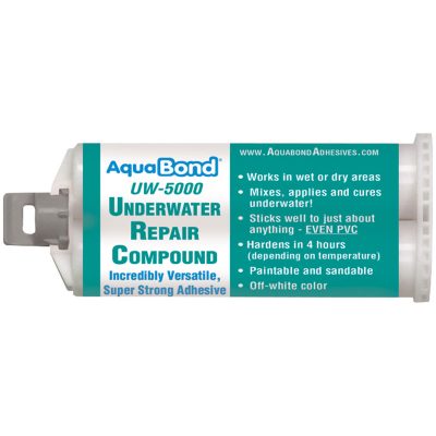 UW-5000 AquaBond Underwater Pool Repair Epoxy 50ml. Cartridge White