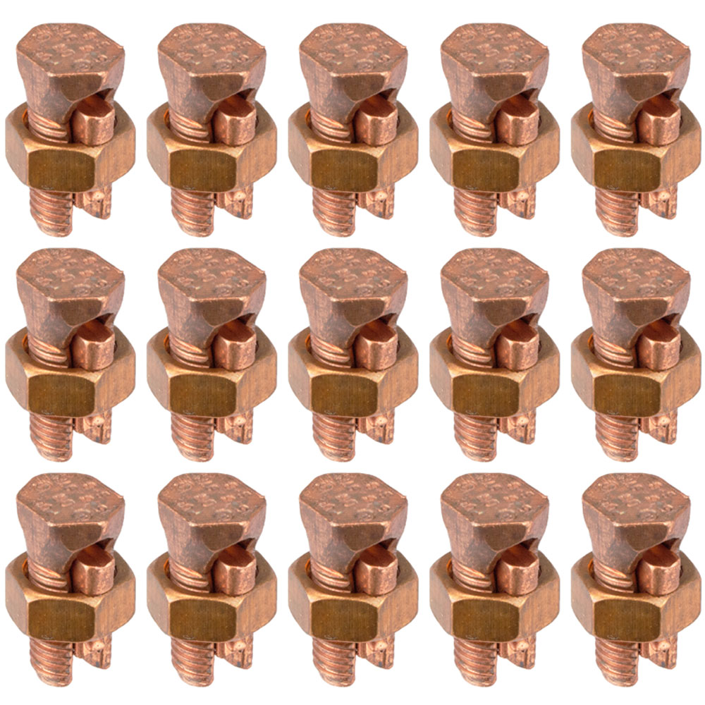 SB8 Bonding Wire Split Bolt Connector 16 - 8 AWG Copper Wire (15 Count)