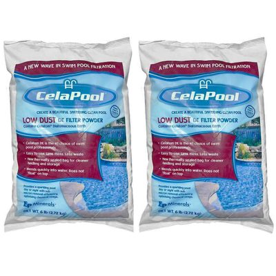 CelaPool Low Dust Swimming Pool DE Filter Media 6lb. 2-Pack Multi-Pack