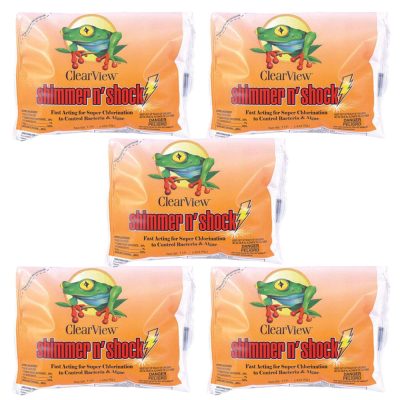 CVDB001 ClearView Shimmer-N' Shock Stabilized Granular Chlorine Di-Chlor 1 Lb. - 5 Pack