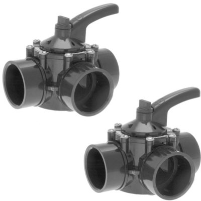 PSV3SDGR Hayward 1.5-2 in. PVC Diverter Valve 3 Port - 2 Pack