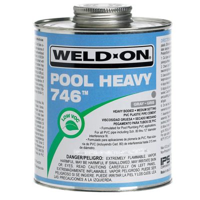 13567 IPS Weld-On PVC 746 Pool Heavy Gray Glue 1 Quart