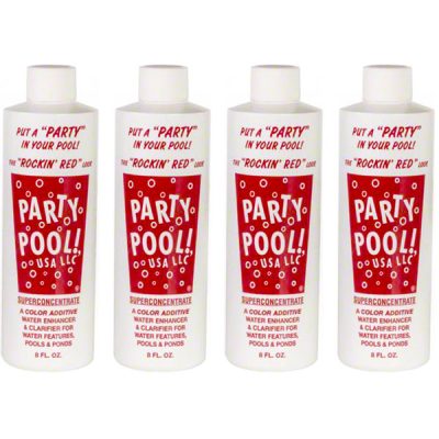 47016-00010 Party Pool Dye Color Additive Rockin Red 8oz - 4 Pack