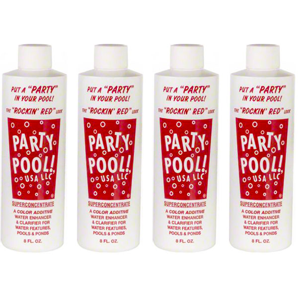 47016-00010 Party Pool Dye Color Additive Rockin Red 8oz 4-Pack Multi-Pack