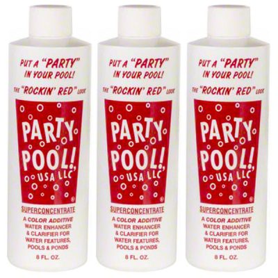 47016-00010 Party Pool Dye Color Additive Rockin Red 8oz 3-Pack Multi-Pack