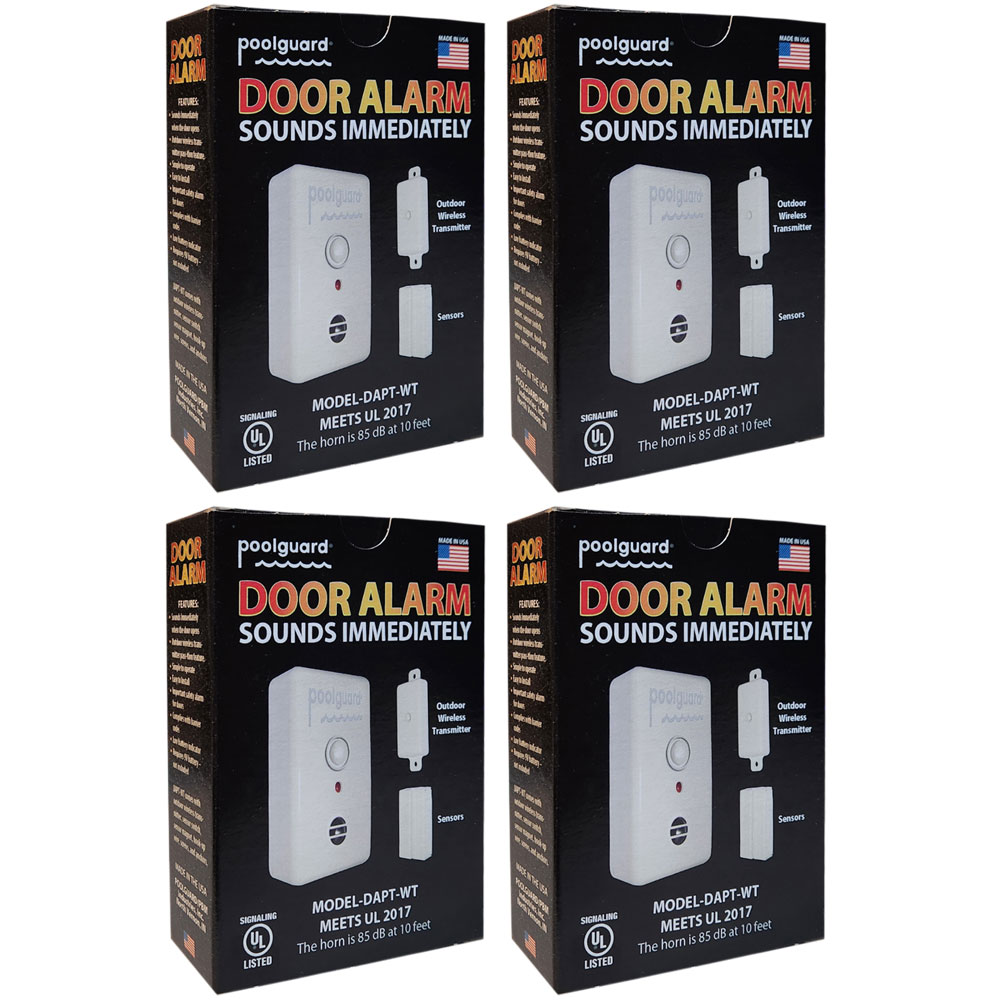 DAPT-WT Poolguard UL 2017 Water Hazard No Delay Door Alarm 4-Pack Multi-Pack