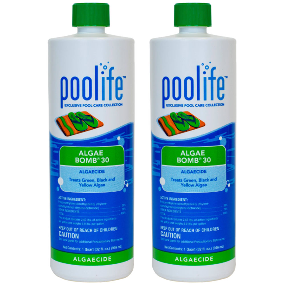 62017 Poolife Algae Bomb 30 Swimming Pool Poly Quat Algaecide (2 Count)