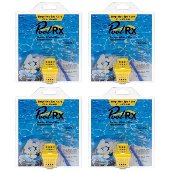 101057 PoolRx Yellow 100-400 Gal. Small Spa Unit - 4 Pack