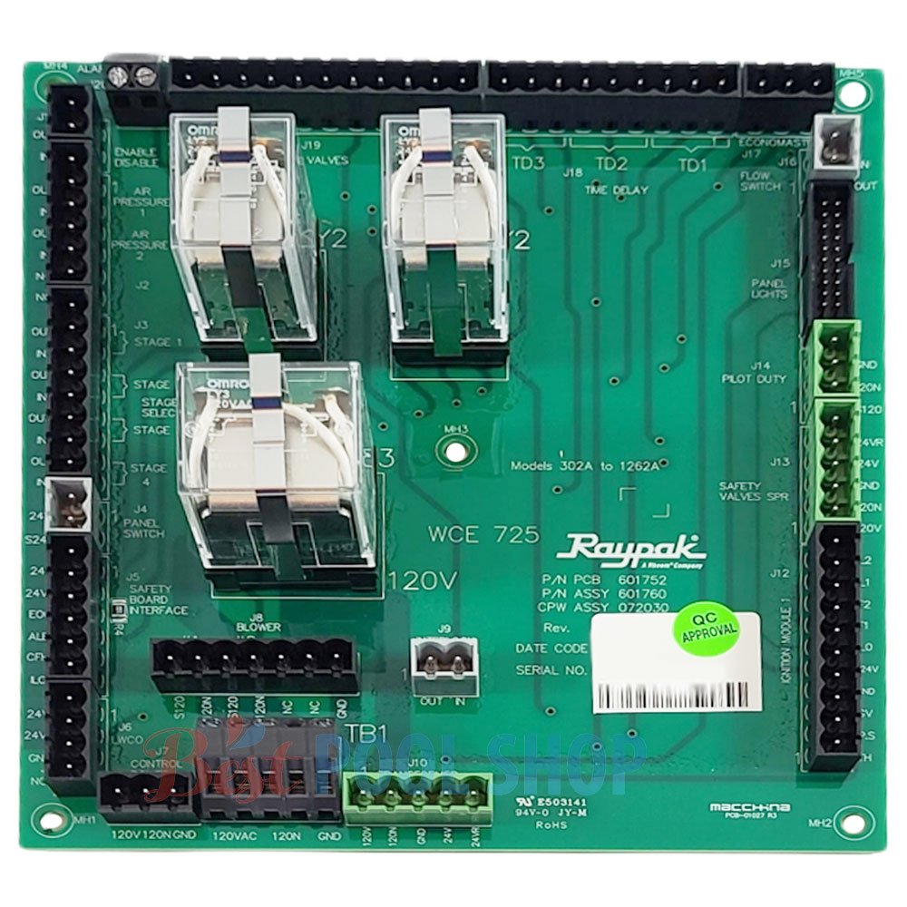 009626F Raypak Hi Delta Heater PC Board CPW 302A-1262B