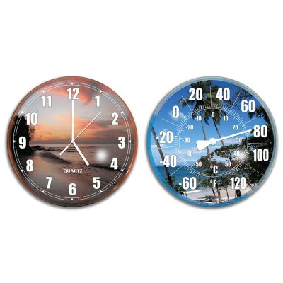 9260 Swimming Pool Patio Wall Clock Thermometer Combo