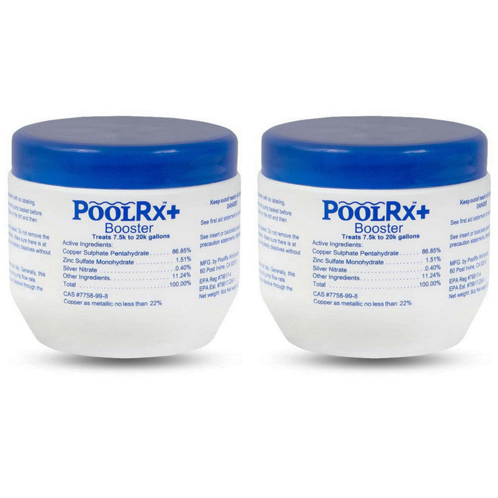 PoolRx Plus With Silver 7.5K-20K Pools Blue White Booster - 2 Pack
