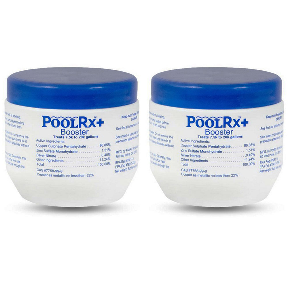 PoolRx Plus With Silver 7.5K-20K Pools Blue White Booster 2-Pack Multi-Pack