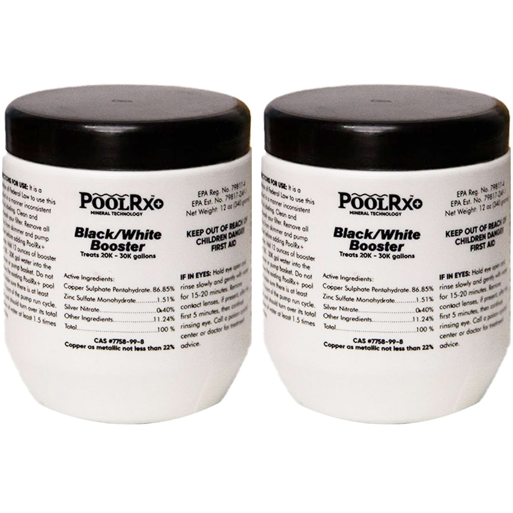 PoolRx Plus With Silver Black White 20K-30K Pools Booster - 2 Pack