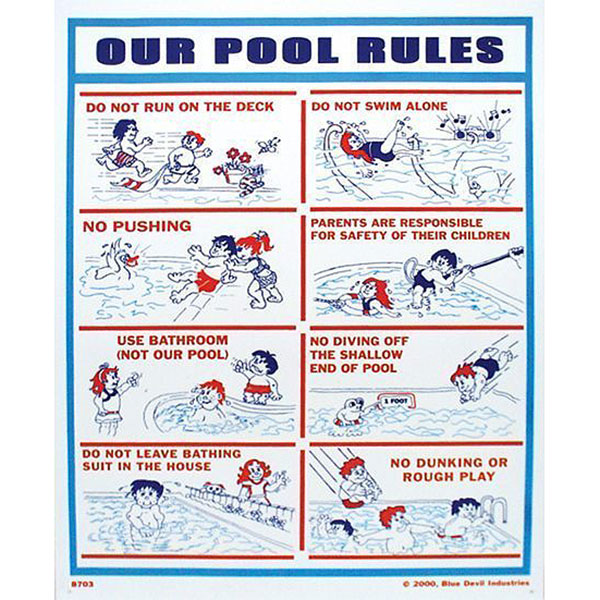 B8703 Valterra Swimming Pool Sign Our Pool Rules 18' x 24'